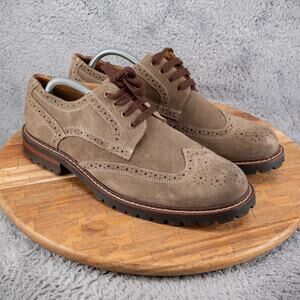 Mens Steve Madden Kommber Brown Suede Leather Wingtip Oxford Shoes Size 10 M